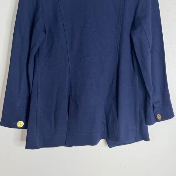 cabi Blazer Womens 8 Navy Double Breasted Gold Button Nautical Stretch 5150 - Picture 10 of 12